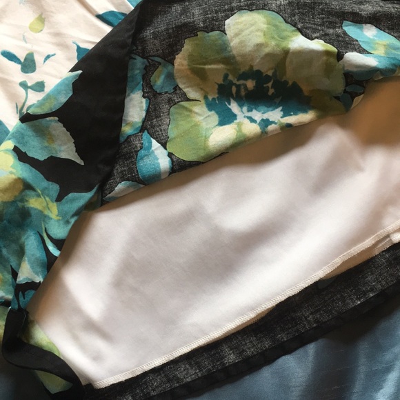 Strapless two tone with floral print dress size 12 - Picture 5 of 9